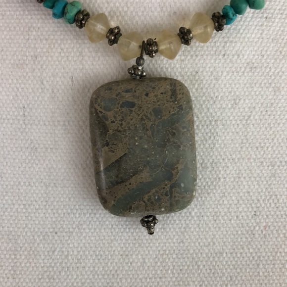 Jasper& Turquoise Beaded Necklace - Picture 2 of 4
